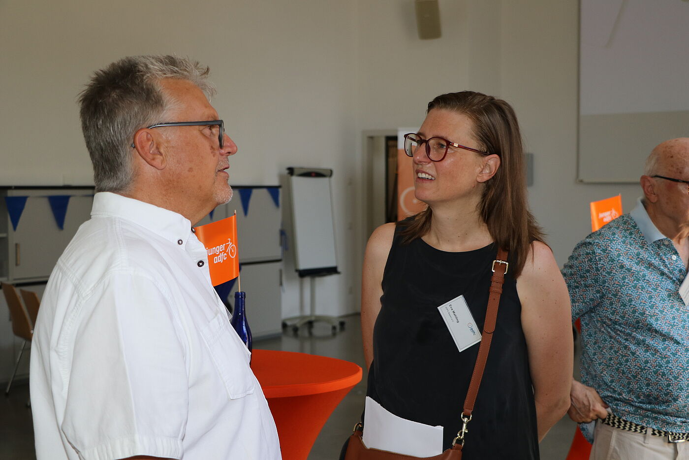 ADFC-Vorsitzende Eva Mahling im Gespräch ADFC-Vorsitzende Eva Mahling im Gespräch