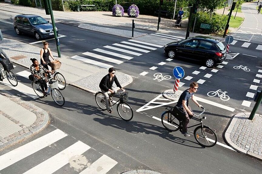 Beispiel für gute und sichere Radinfrastruktur in Dänemark Beispiel für gute und sichere Radinfrastruktur in Dänemark