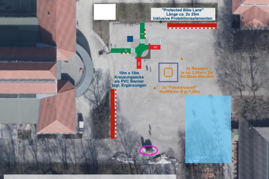 Aufbau Kreuzungsviertel Draufsicht
