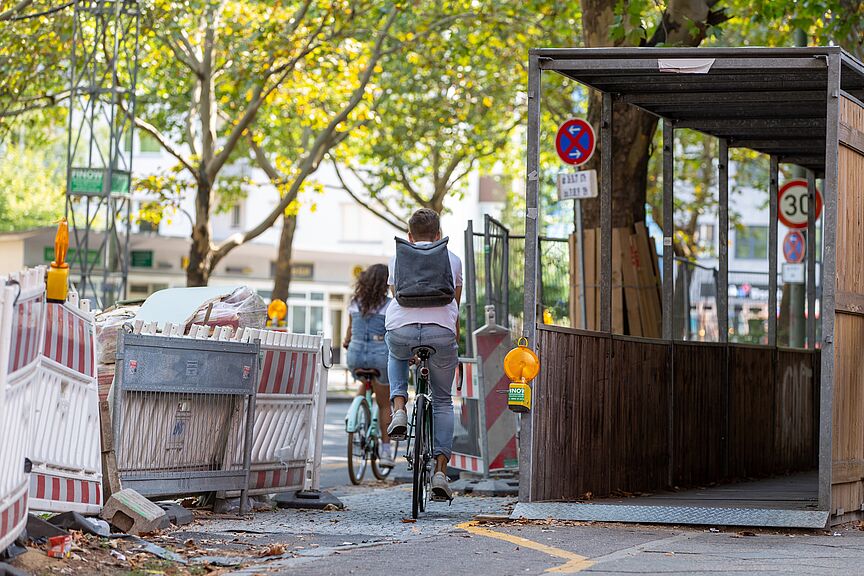 Schlechte Radwegeführung an Baustelle Schlechte Radwegeführung an Baustelle
