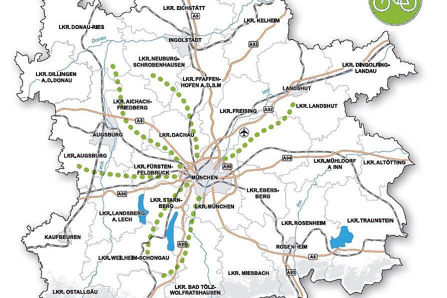 Grüne Routen RegioCity - Der Radroutenplaner für München 
