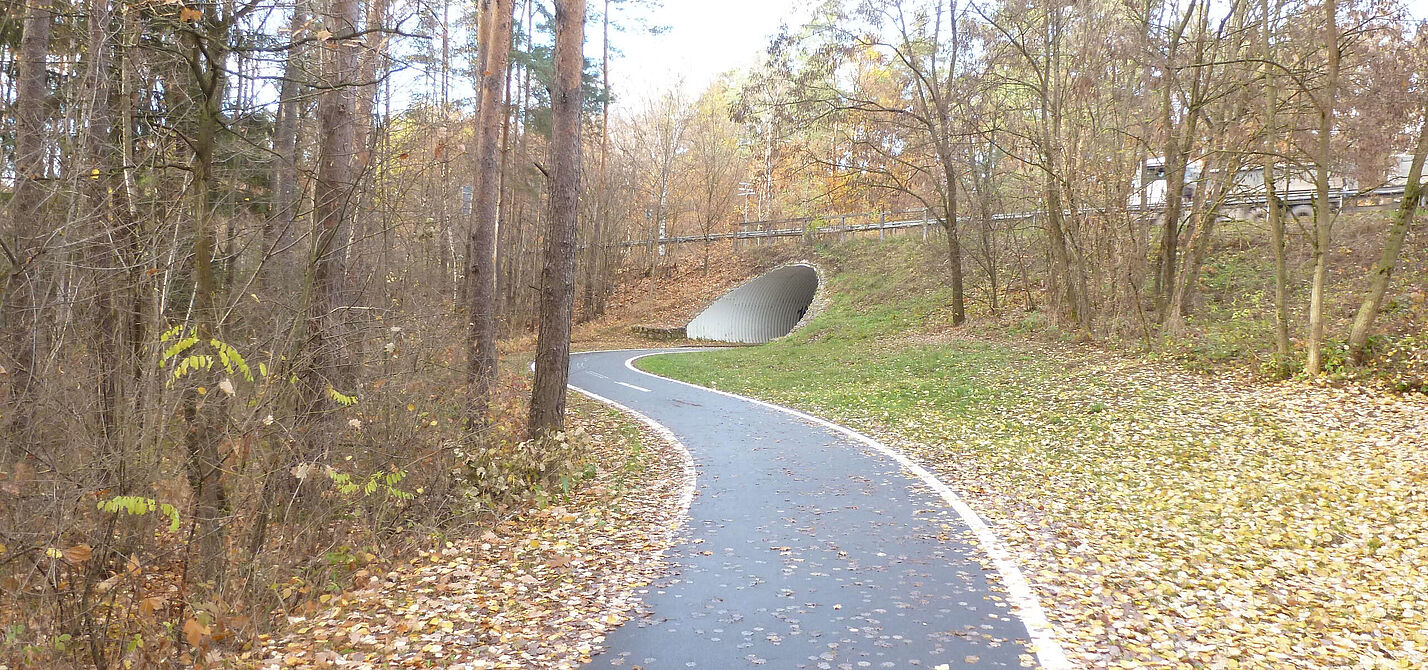 Radwegverbindung mit Tunnel bei Erlangen/Tennenlohe