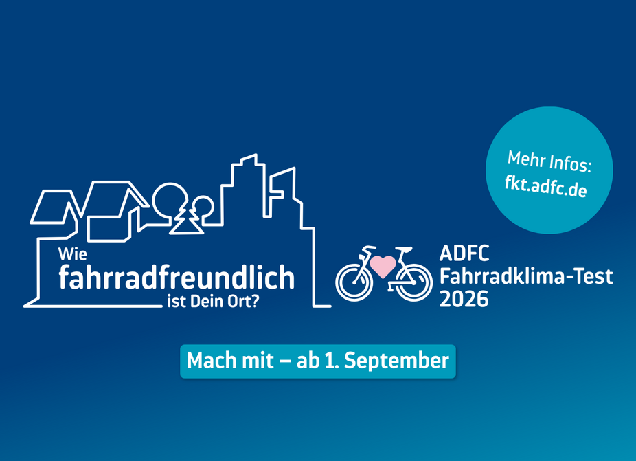 KeyVisual ADFC-Fahrradklima-Test 2026 Save the Date: ADFC-Fahrradklima-Test 2026 // Grafik quer