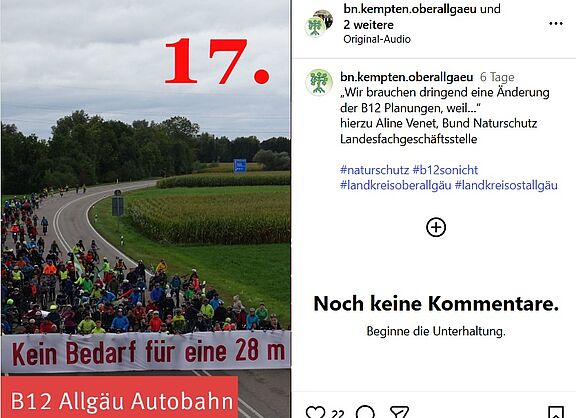 Screeshot eines Instagram Accounts