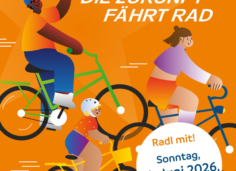 Sternfahrt26 SharePic Illu Illustration Radfahrende